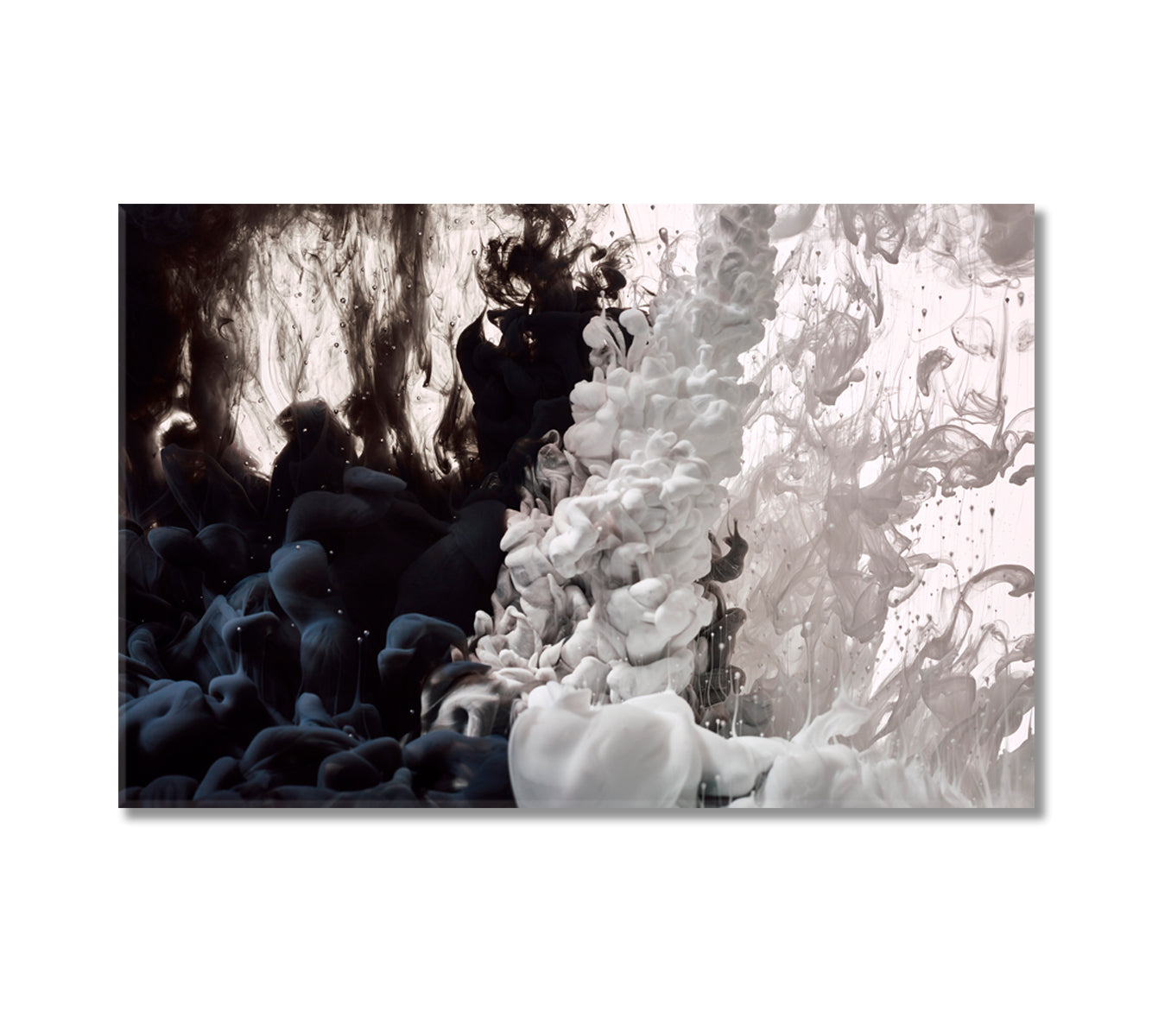 Abstract Black And White Paint Splash in Water Canvas Print-Canvas Print-CetArt-1 Panel-24x16 inches-CetArt