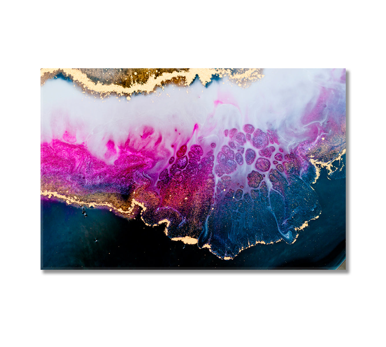 Modern Abstract Marble Pattern with Gold Splashes Canvas Print-Canvas Print-CetArt-1 Panel-24x16 inches-CetArt