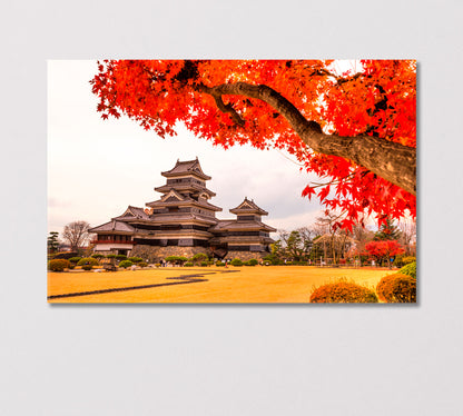 Matsumoto Castle in Autumn Japan Canvas Print-Canvas Print-CetArt-1 Panel-24x16 inches-CetArt