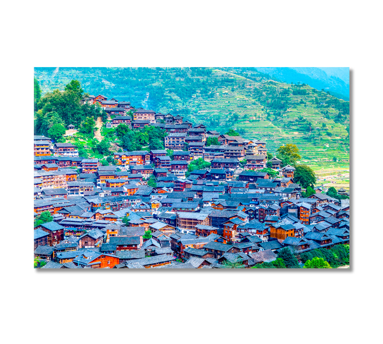 Xijiang Miao Village Guizhou China Canvas Print-Canvas Print-CetArt-1 Panel-24x16 inches-CetArt