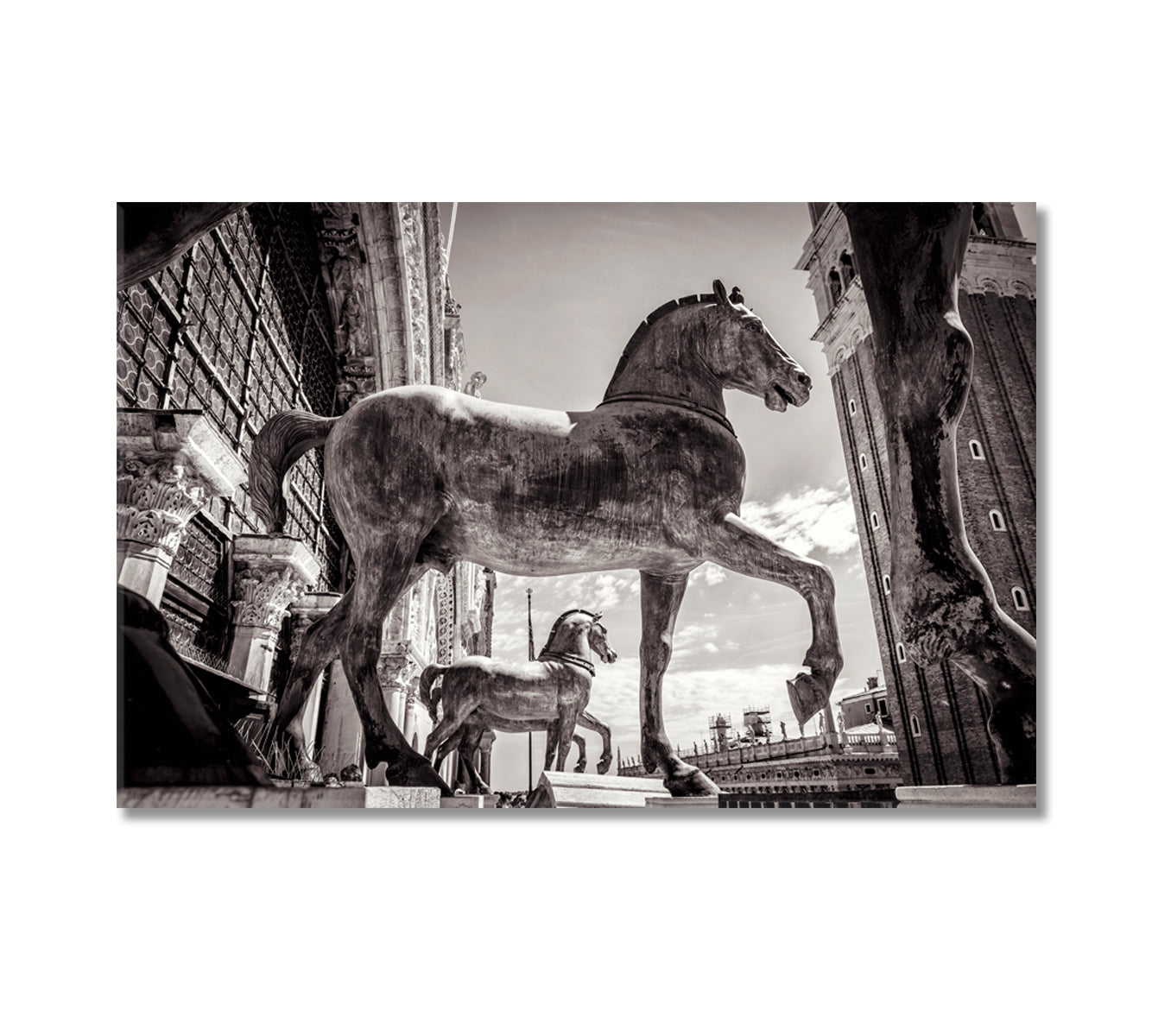 Vintage Bronze Horses of St Mark's Basilica Venice Italy Canvas Print-Canvas Print-CetArt-1 Panel-24x16 inches-CetArt