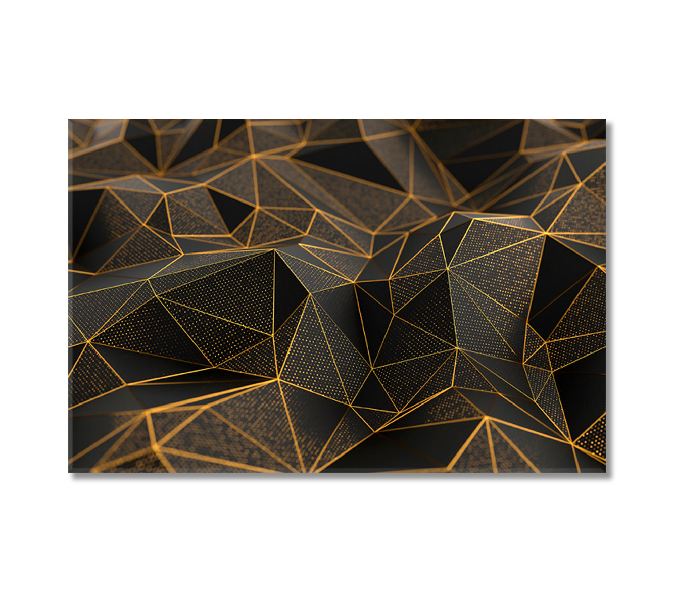 Abstract Black Geometric Triangles Canvas Print-Canvas Print-CetArt-1 Panel-24x16 inches-CetArt