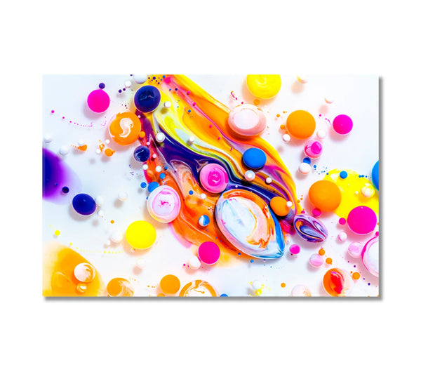Close-up of colorful droplets canvas—canvas print info