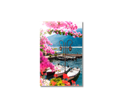 Limone Town on Garda Lake Lombardy Italy Canvas Print-Canvas Print-CetArt-1 panel-16x24 inches-CetArt