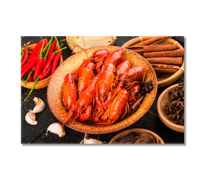 Red Boiled Crawfish Canvas Print-Canvas Print-CetArt-1 Panel-24x16 inches-CetArt