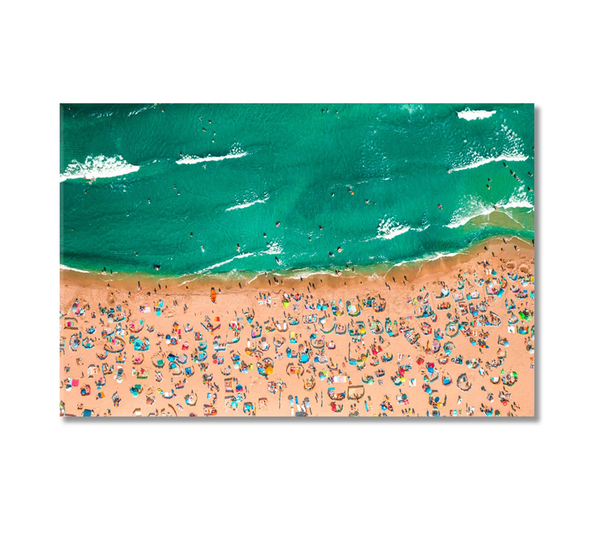 Crowded beach aerial canvas example