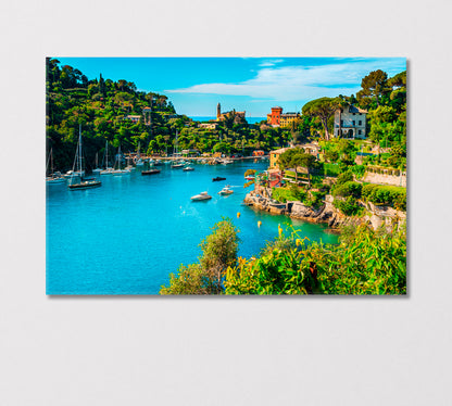 Cove in Resort Town of Portofino Italy Canvas Print-Canvas Print-CetArt-1 Panel-24x16 inches-CetArt