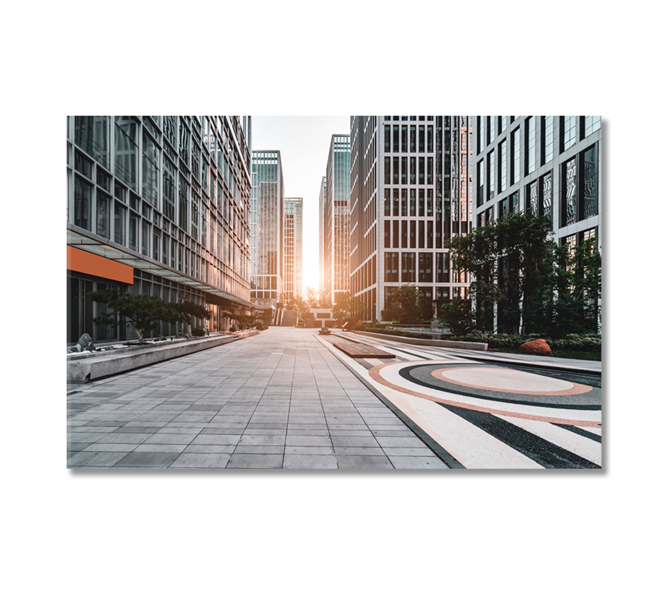 Modern Architecture Office Building in Jinan Financial District Canvas Print-Canvas Print-CetArt-1 Panel-24x16 inches-CetArt