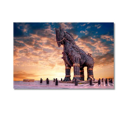 Wooden Horse in Canakkale Turkey Canvas Print-Canvas Print-CetArt-1 Panel-24x16 inches-CetArt