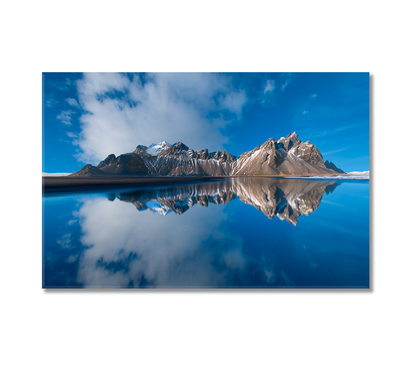 Vestrahorn Mountain Reflection Stokksnes Peninsula Iceland Canvas Print-Canvas Print-CetArt-1 Panel-24x16 inches-CetArt