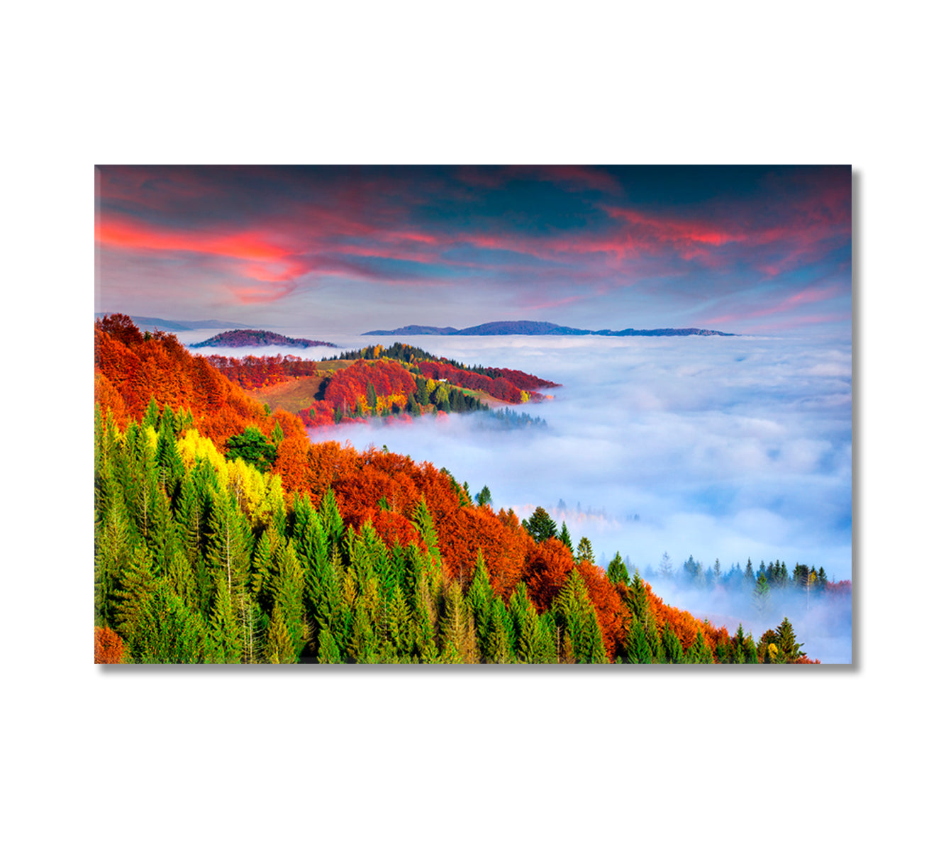 Autumn Morning in Carpathians Ukraine Canvas Print-Canvas Print-CetArt-1 Panel-24x16 inches-CetArt