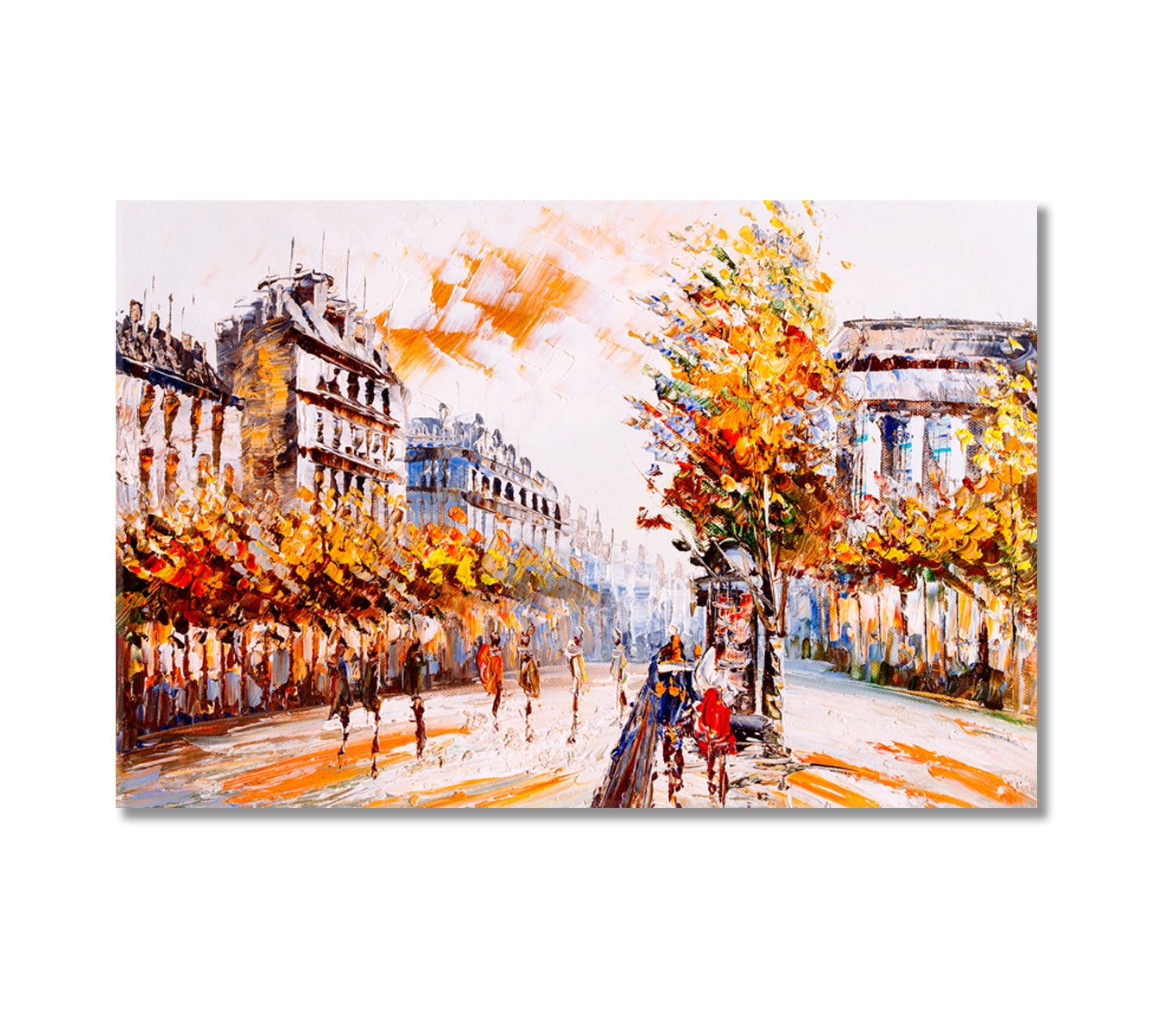 Paris Street Canvas Print-Canvas Print-CetArt-1 Panel-24x16 inches-CetArt