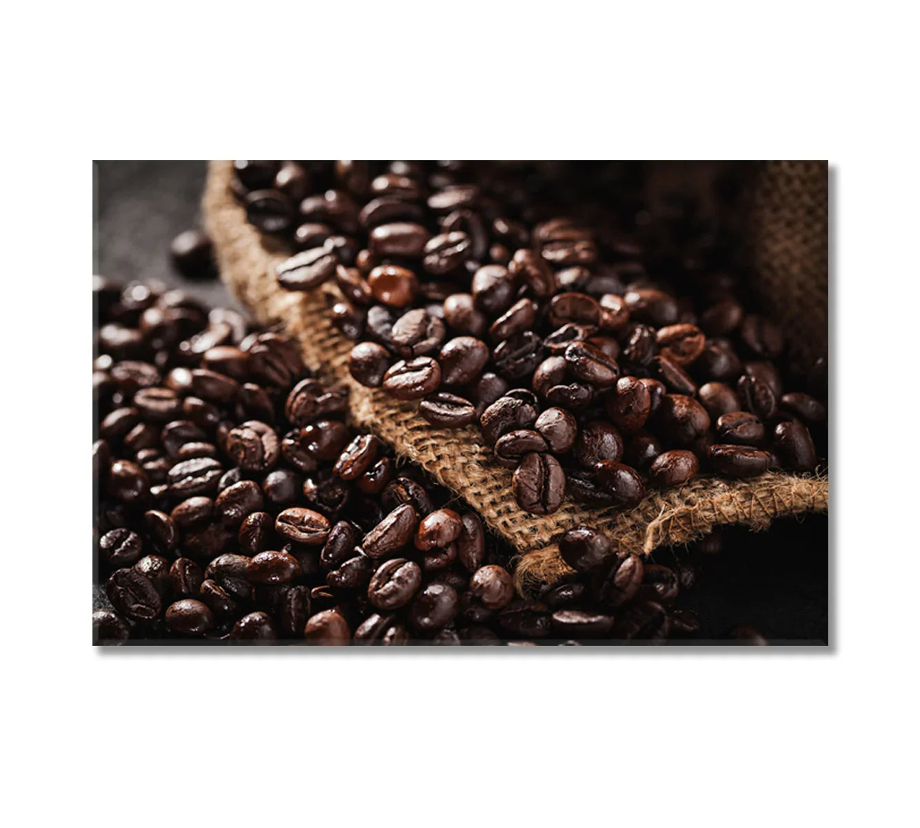 Coffee Beans · Canvas Print Coffee beans macro canvas print for kitchen coffee bar