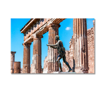 Ruins of Antique Temple of Apollo with Apollo Statue Canvas Print-Canvas Print-CetArt-1 Panel-24x16 inches-CetArt