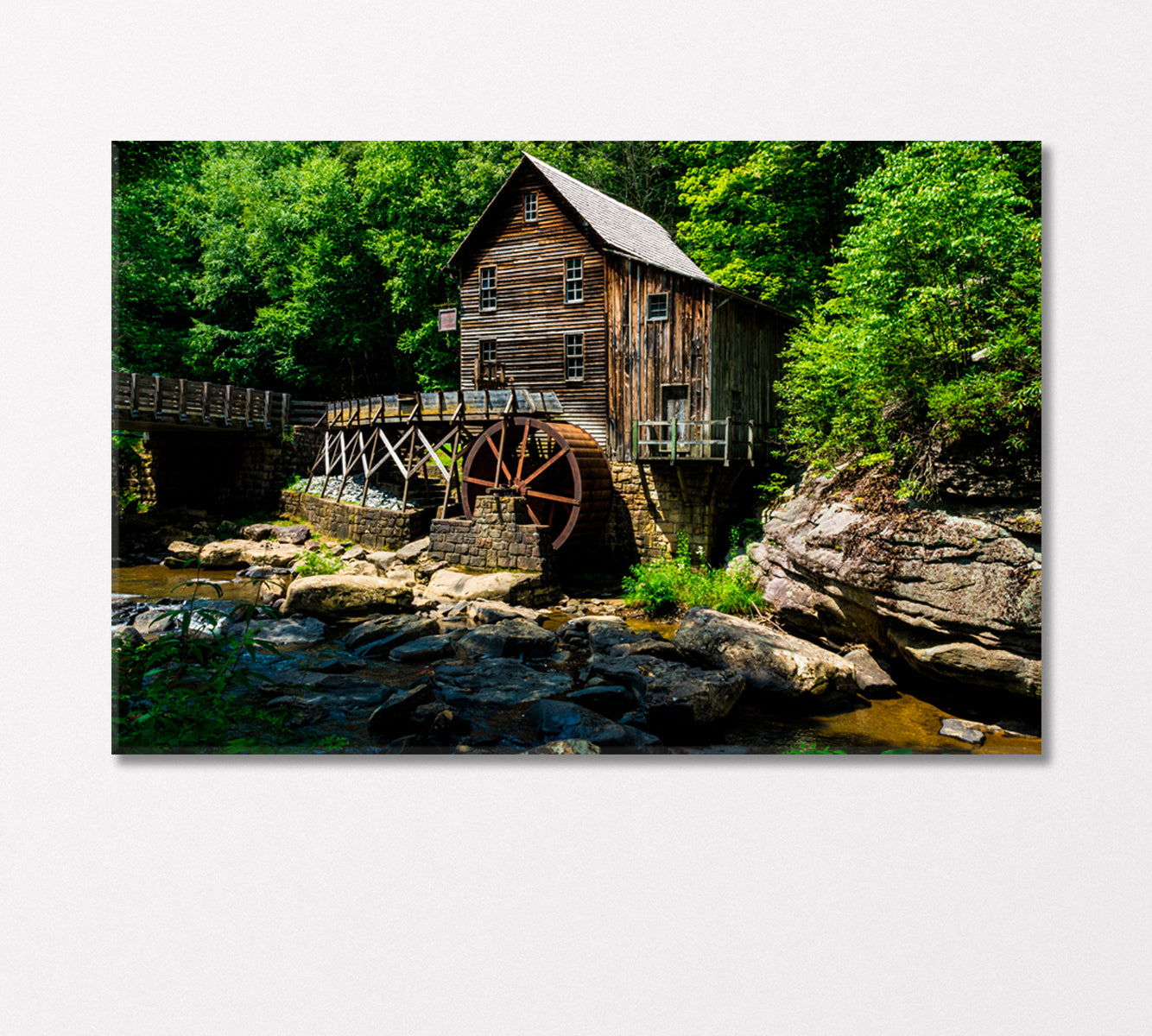 Glade Creek Grist Mill in Babcock State Park USA Canvas Print-Canvas Print-CetArt-1 Panel-24x16 inches-CetArt