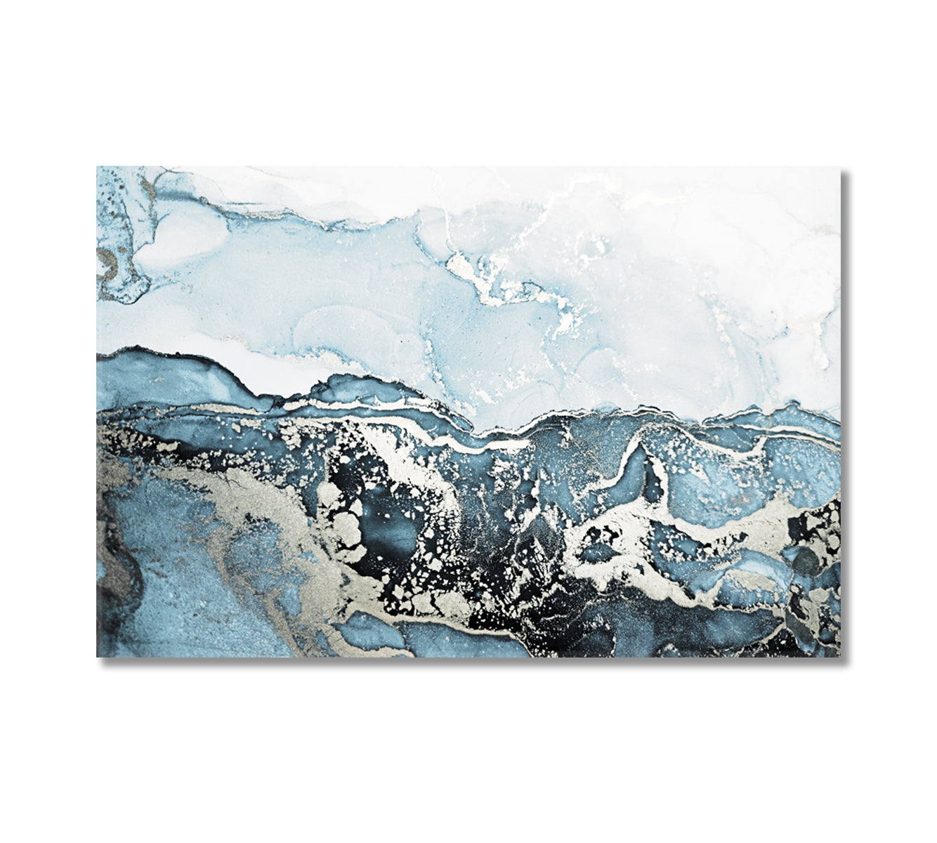 Blurred Gray Abstract Splashes of Liquid Ink Canvas Print-Canvas Print-CetArt-1 Panel-24x16 inches-CetArt