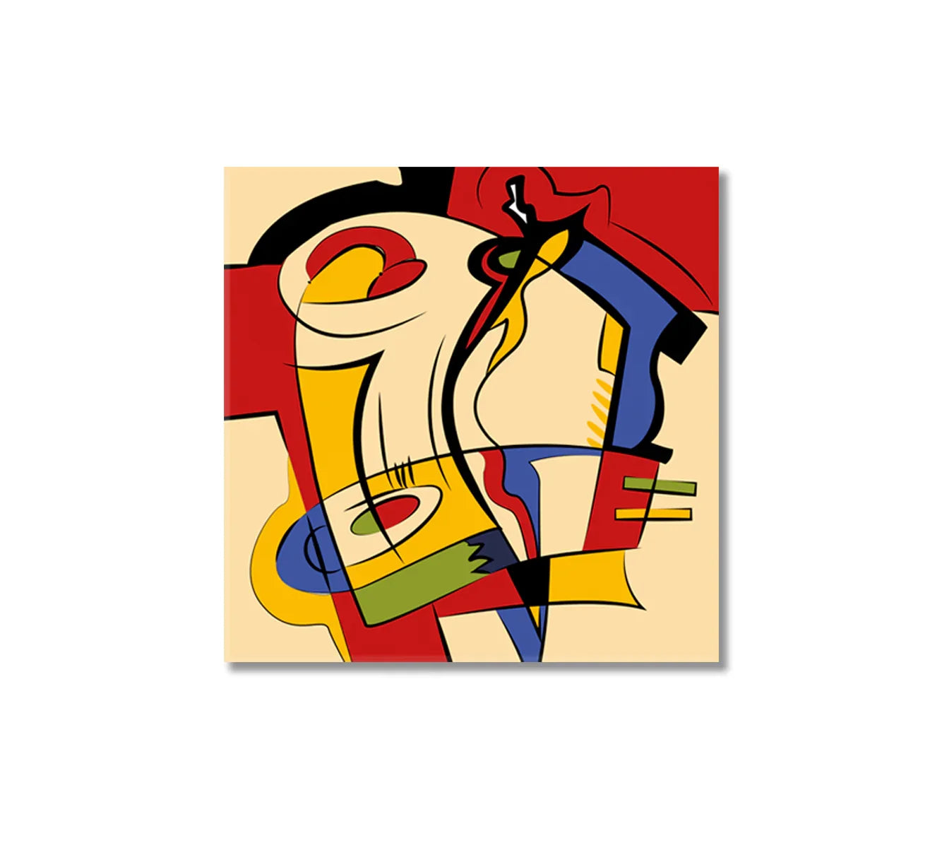 Close-up of the abstract geometric canvas showing crisp edges and smooth color fields