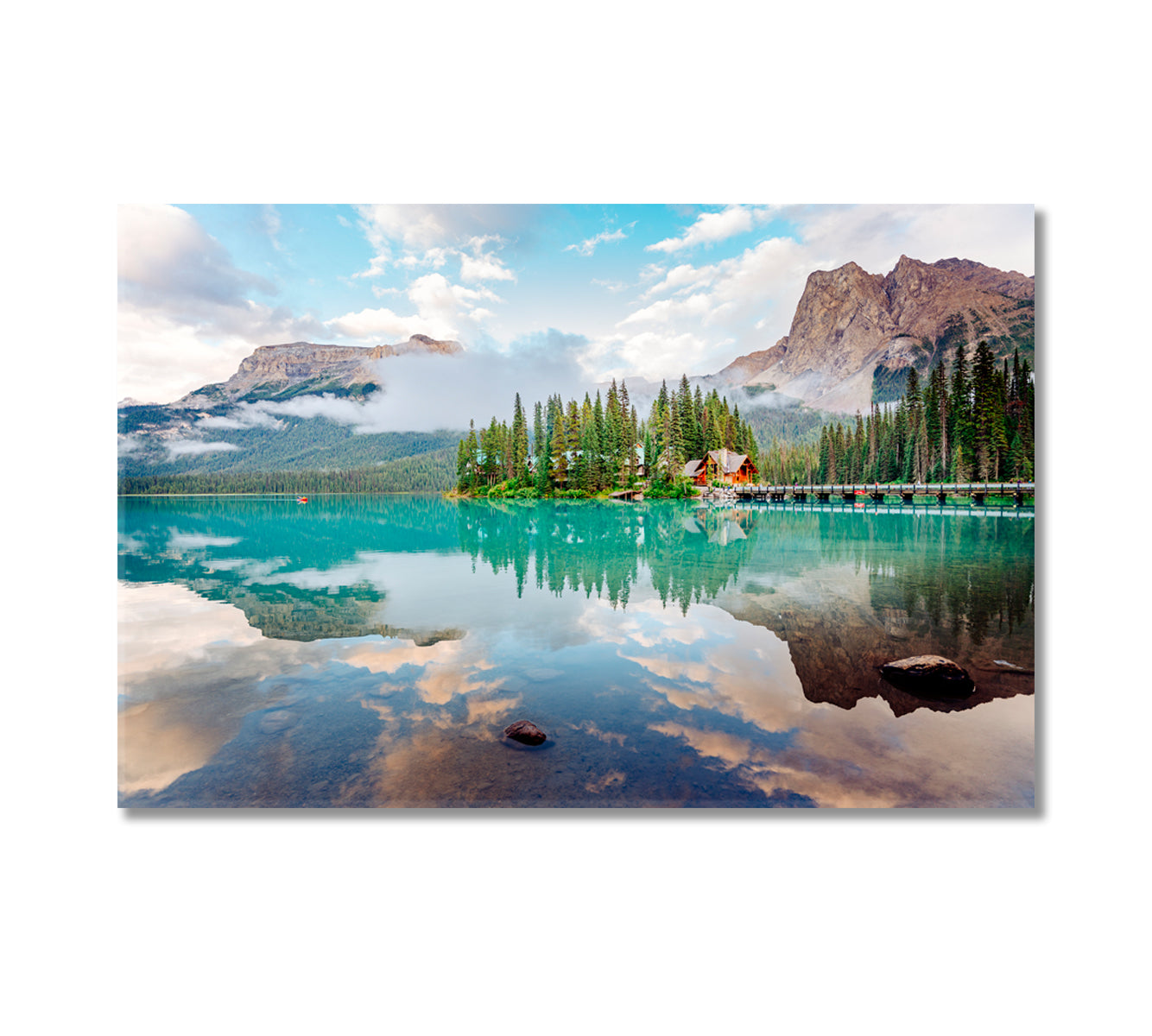 Amazing Emerald Lake in Yoho National Park Canvas Print-Canvas Print-CetArt-1 Panel-24x16 inches-CetArt