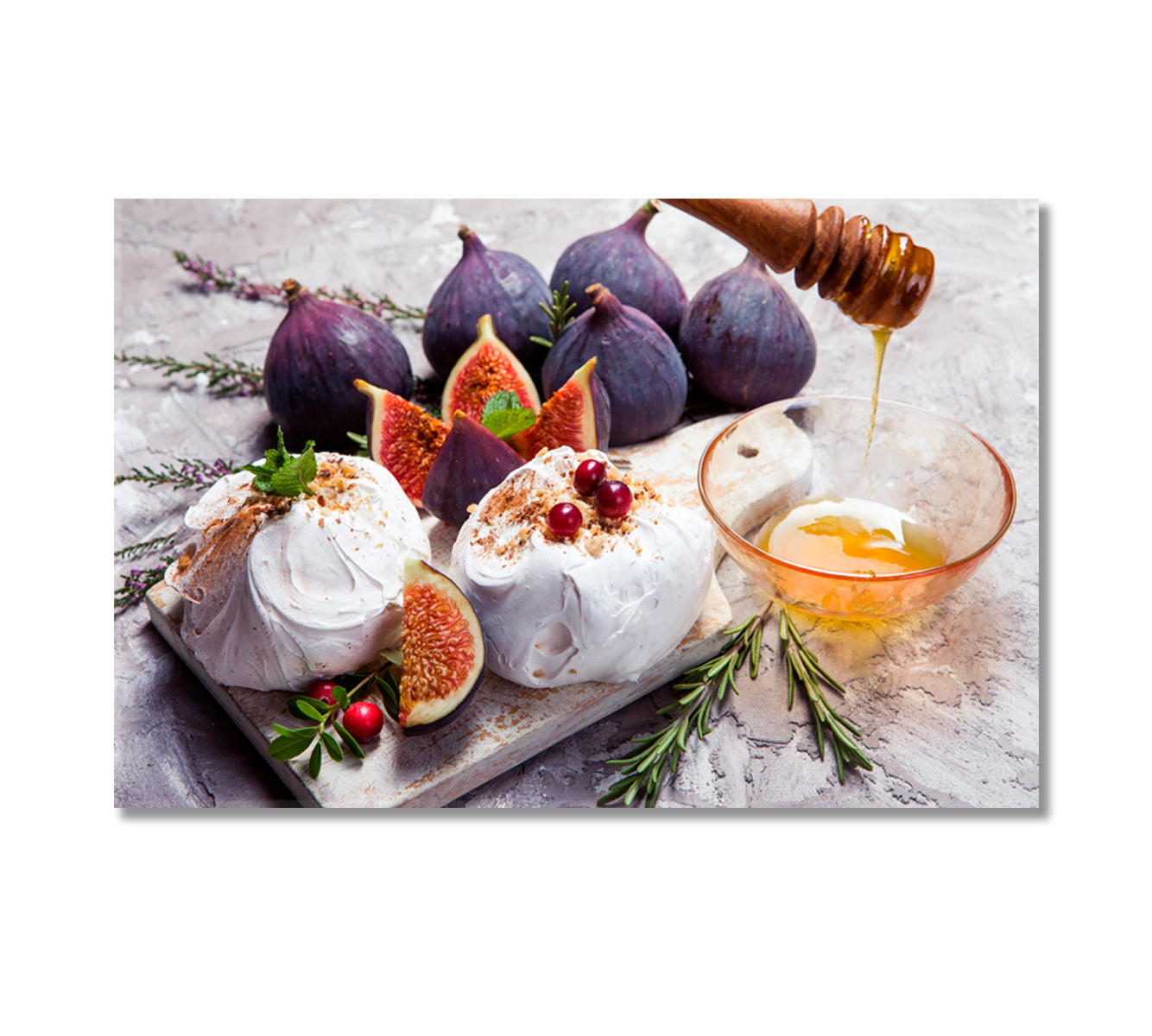 Mini Cake with Figs and Cranberries Canvas Print-Canvas Print-CetArt-1 Panel-24x16 inches-CetArt