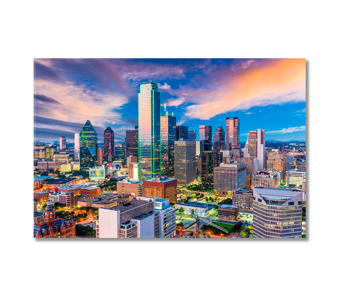 Dallas Skyline USA Canvas Print-Canvas Print-CetArt-1 Panel-24x16 inches-CetArt