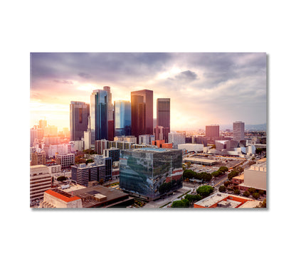 Downtown Los Angeles Skyline Canvas Print-Canvas Print-CetArt-1 Panel-24x16 inches-CetArt