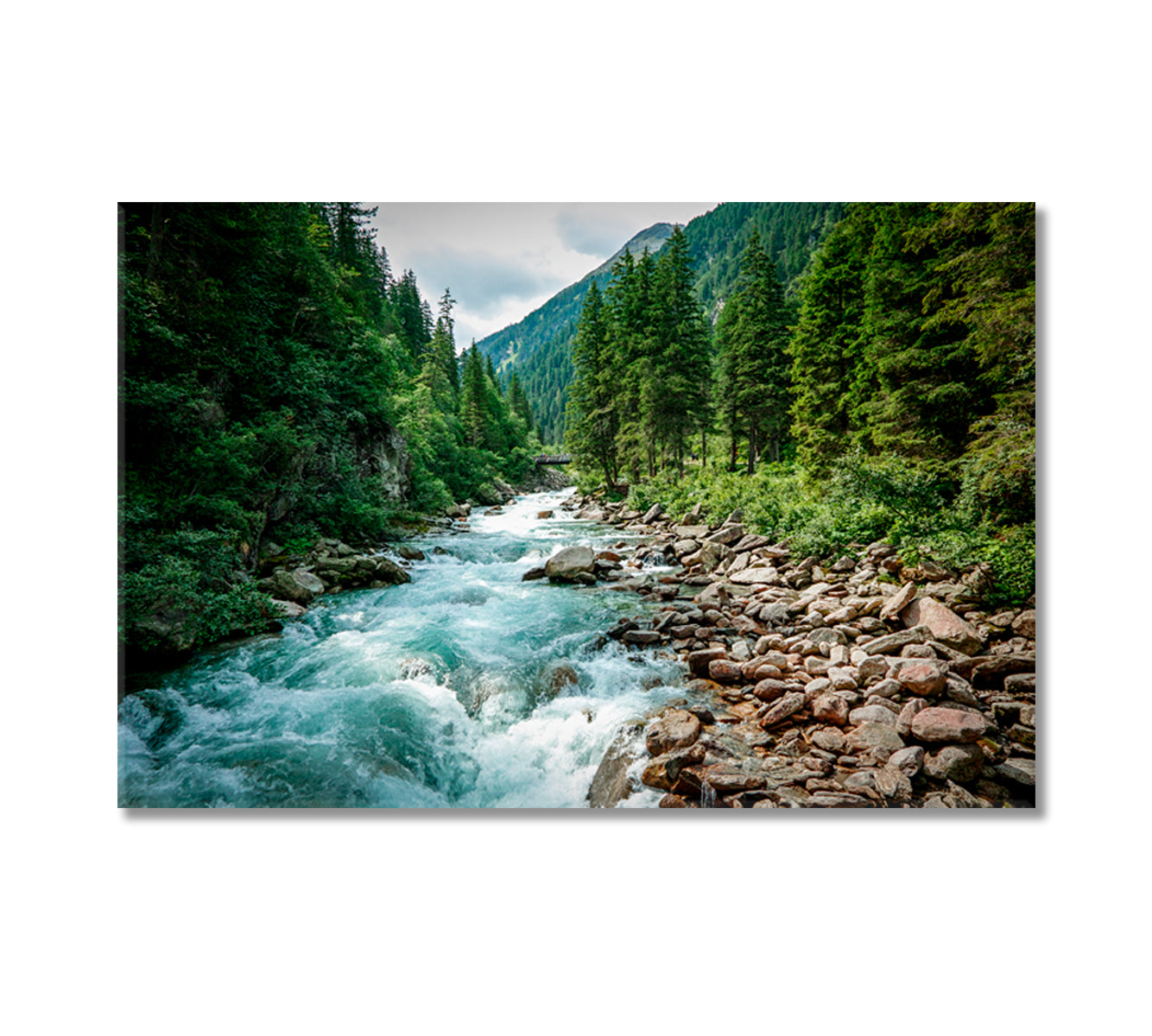 Krimml Waterfalls in High Tauern National Park Alps Nature Canvas Print-Canvas Print-CetArt-1 Panel-24x16 inches-CetArt