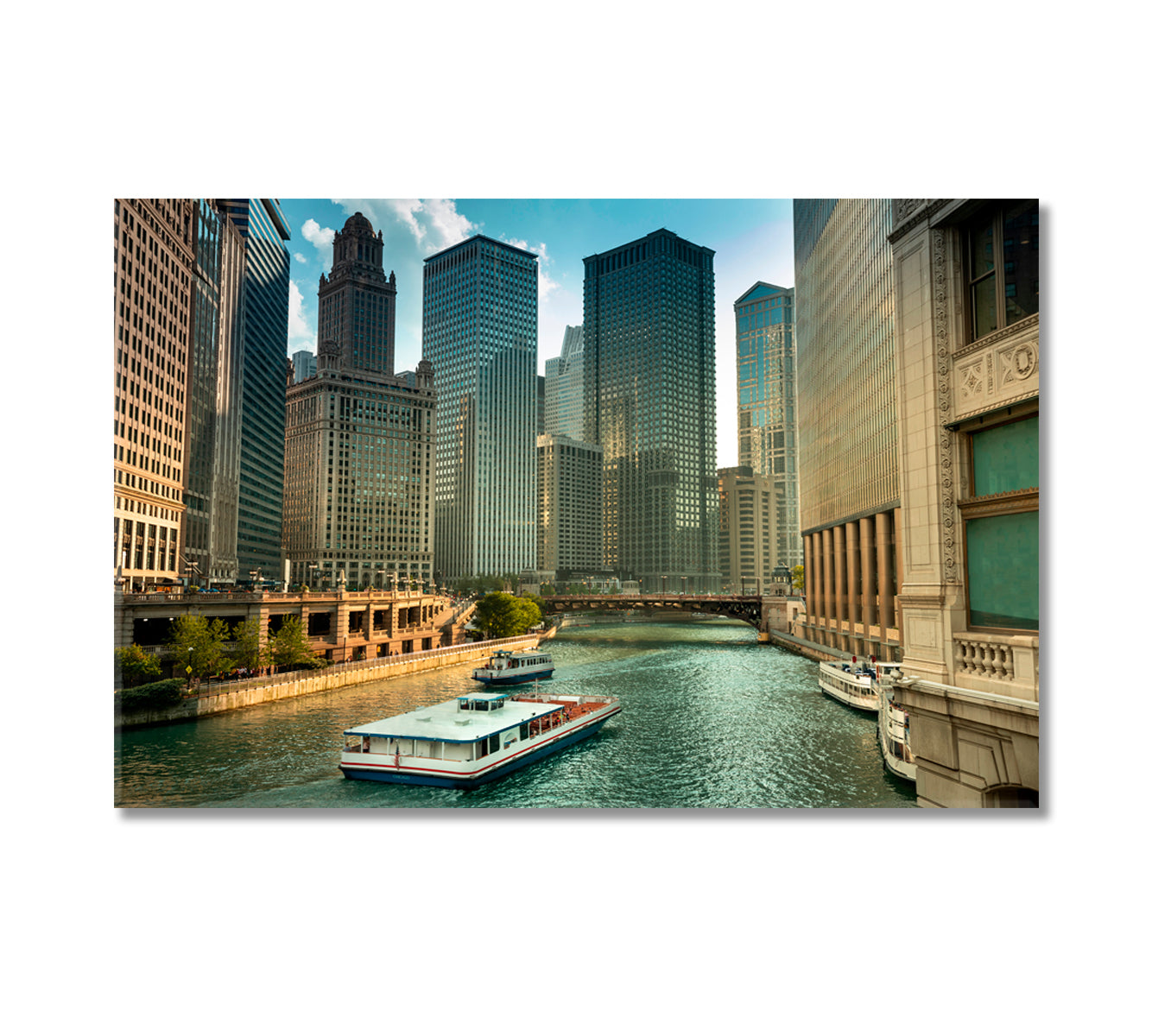 Chicago River Illinois USA Canvas Print-Canvas Print-CetArt-1 Panel-24x16 inches-CetArt