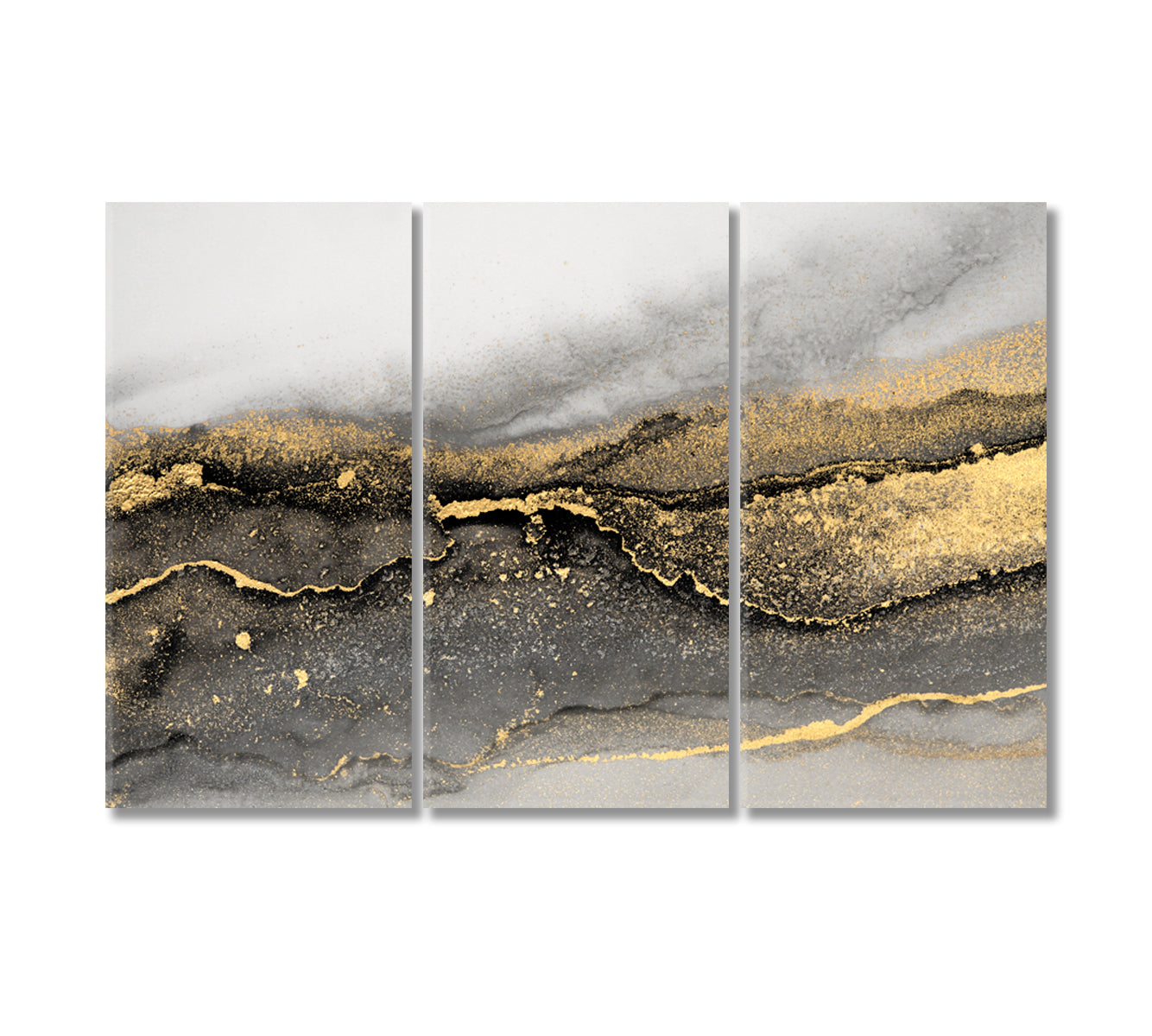 Abstract Smoky Gray Marble Canvas Print-Canvas Print-CetArt-3 Panels-36x24 inches-CetArt