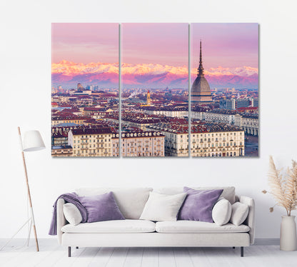 Turin City and Mole Tower Italy Canvas Print-Canvas Print-CetArt-1 Panel-24x16 inches-CetArt