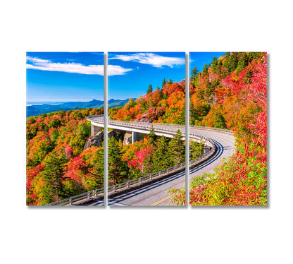 Linn Cove Viaduct North Carolina USA Canvas Print-Canvas Print-CetArt-3 Panels-36x24 inches-CetArt