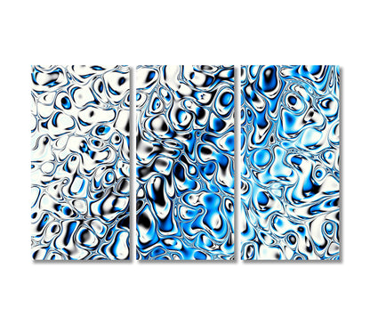 Modern Abstract Blue Bubbles Pattern Canvas Print-Canvas Print-CetArt-3 Panels-36x24 inches-CetArt