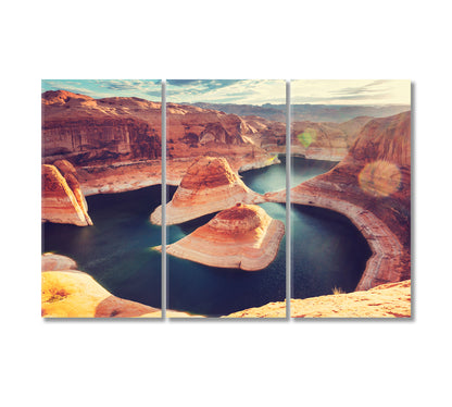 Beautiful Powell Lake Utah USA Canvas Print-Canvas Print-CetArt-3 Panels-36x24 inches-CetArt