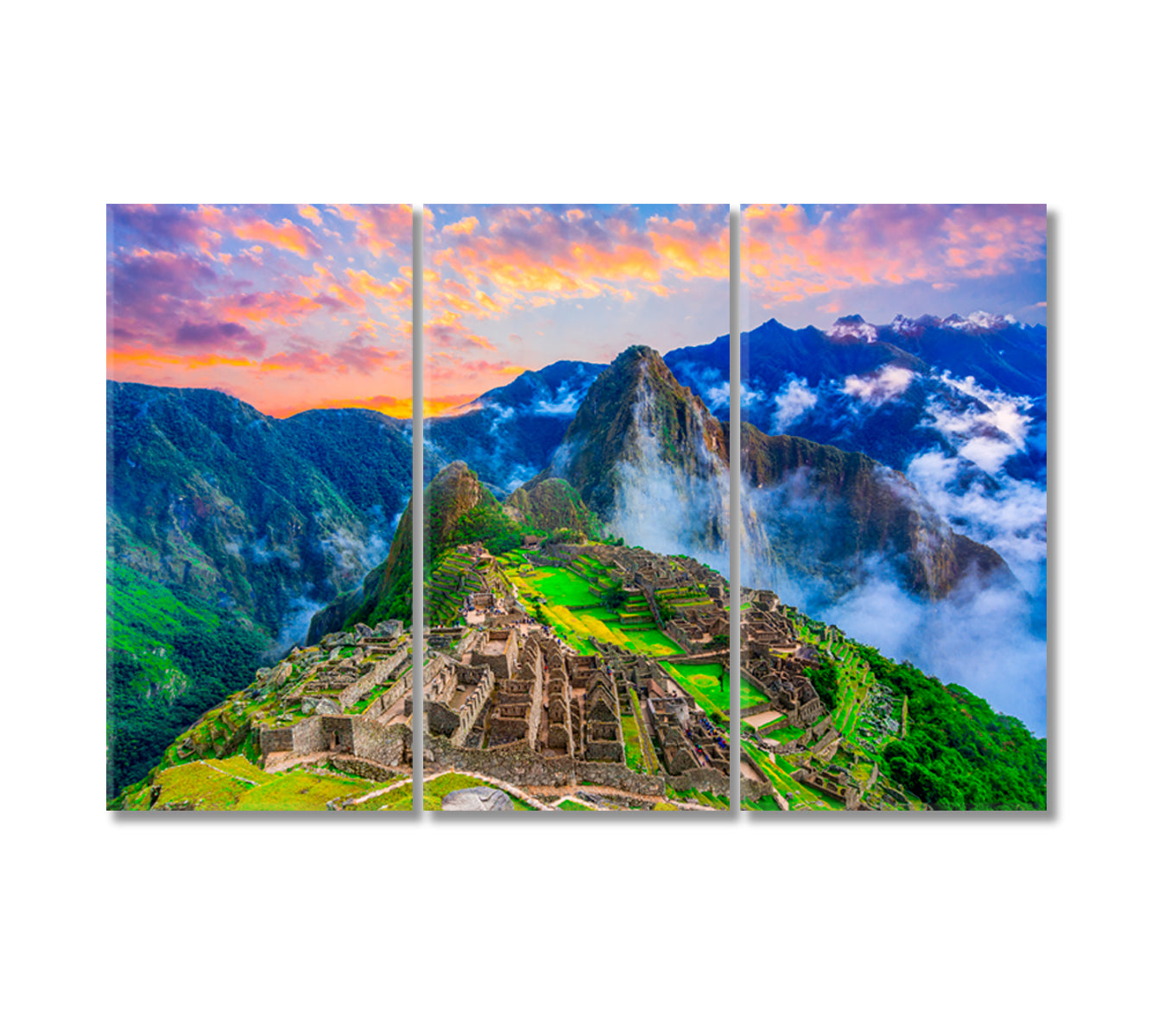 Machu Picchu Peru Canvas Print-Canvas Print-CetArt-3 Panels-36x24 inches-CetArt