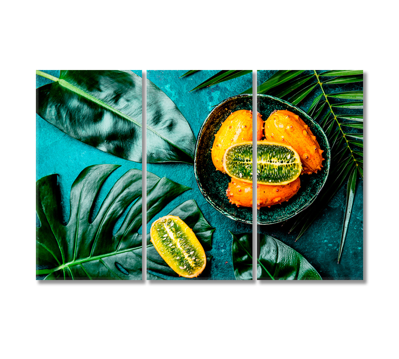 Tropical Fruit Kiwano Passion Fruit Canvas Print-Canvas Print-CetArt-3 Panels-36x24 inches-CetArt