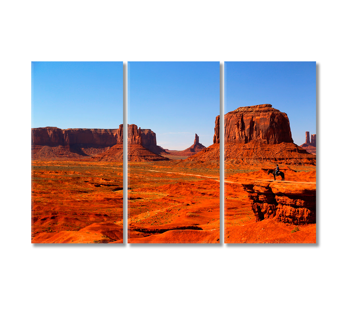 Monument Valley Arizona Utah Navajo Tribal Park Canvas Print-Canvas Print-CetArt-3 Panels-36x24 inches-CetArt