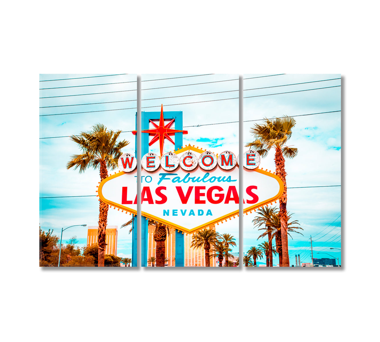 Welcome to Fabulous Las Vegas Sign Nevada USA Canvas Print-Canvas Print-CetArt-3 Panels-36x24 inches-CetArt