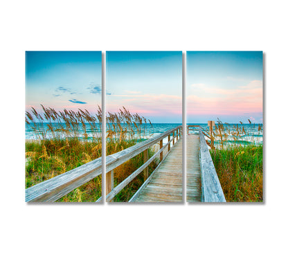 Sea Landscape Kure Beach North Carolina Canvas Print-Canvas Print-CetArt-3 Panels-36x24 inches-CetArt