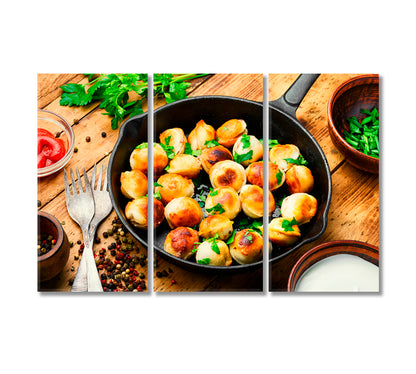 Fried Dumplings Canvas Print-Canvas Print-CetArt-3 Panels-36x24 inches-CetArt