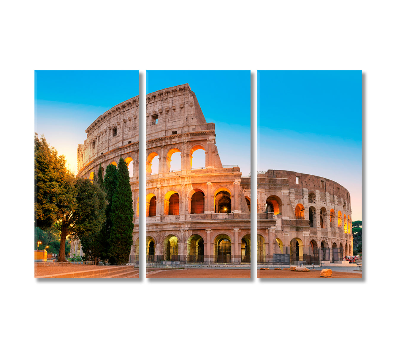 Famous Colosseum in Rome Italy Canvas Print-Canvas Print-CetArt-3 Panels-36x24 inches-CetArt