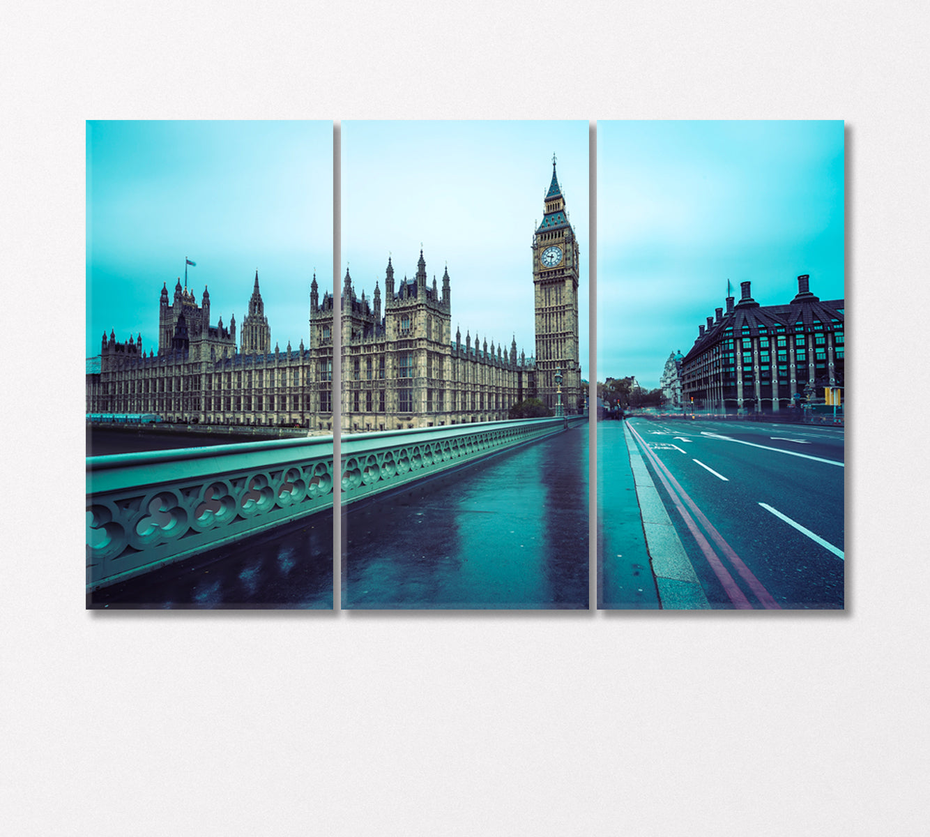 Big Ben and Palace of Westminster London UK Canvas Print-Canvas Print-CetArt-3 Panels-36x24 inches-CetArt