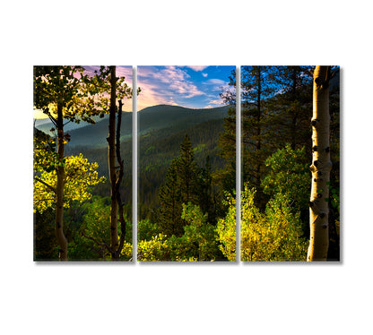 Rocky Mountains of Colorado Nature Landscape Canvas Print-Canvas Print-CetArt-3 Panels-36x24 inches-CetArt