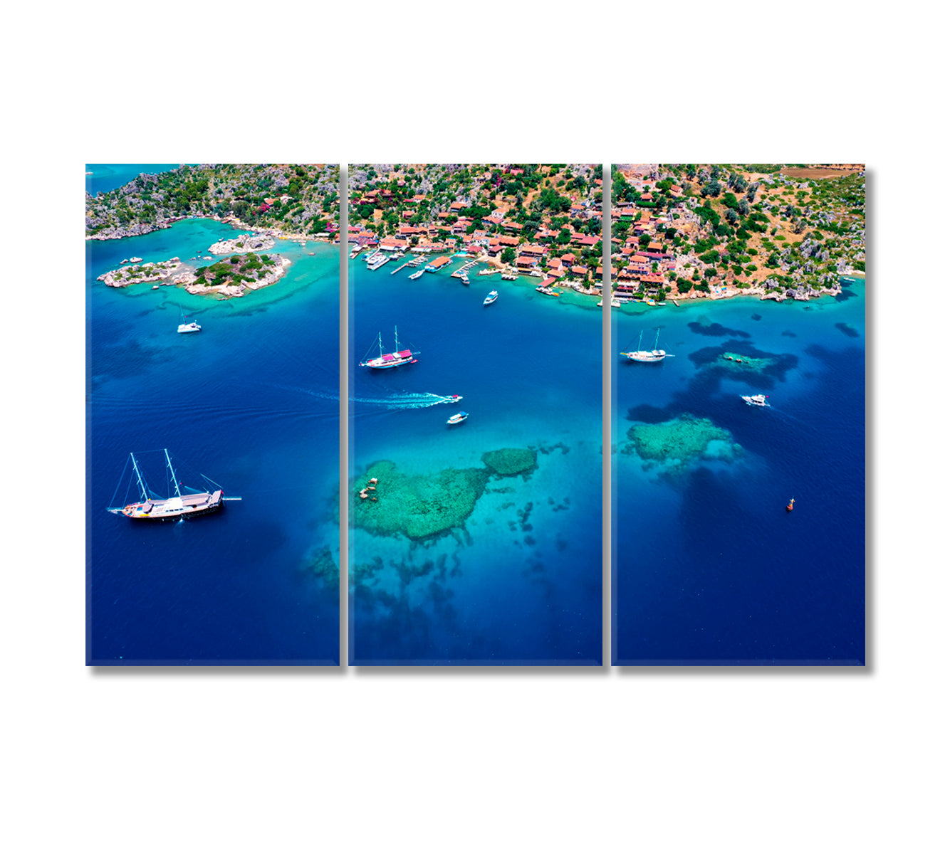 Demre Kekova Submerged City Antalya Turkey Canvas Print-Canvas Print-CetArt-3 Panels-36x24 inches-CetArt