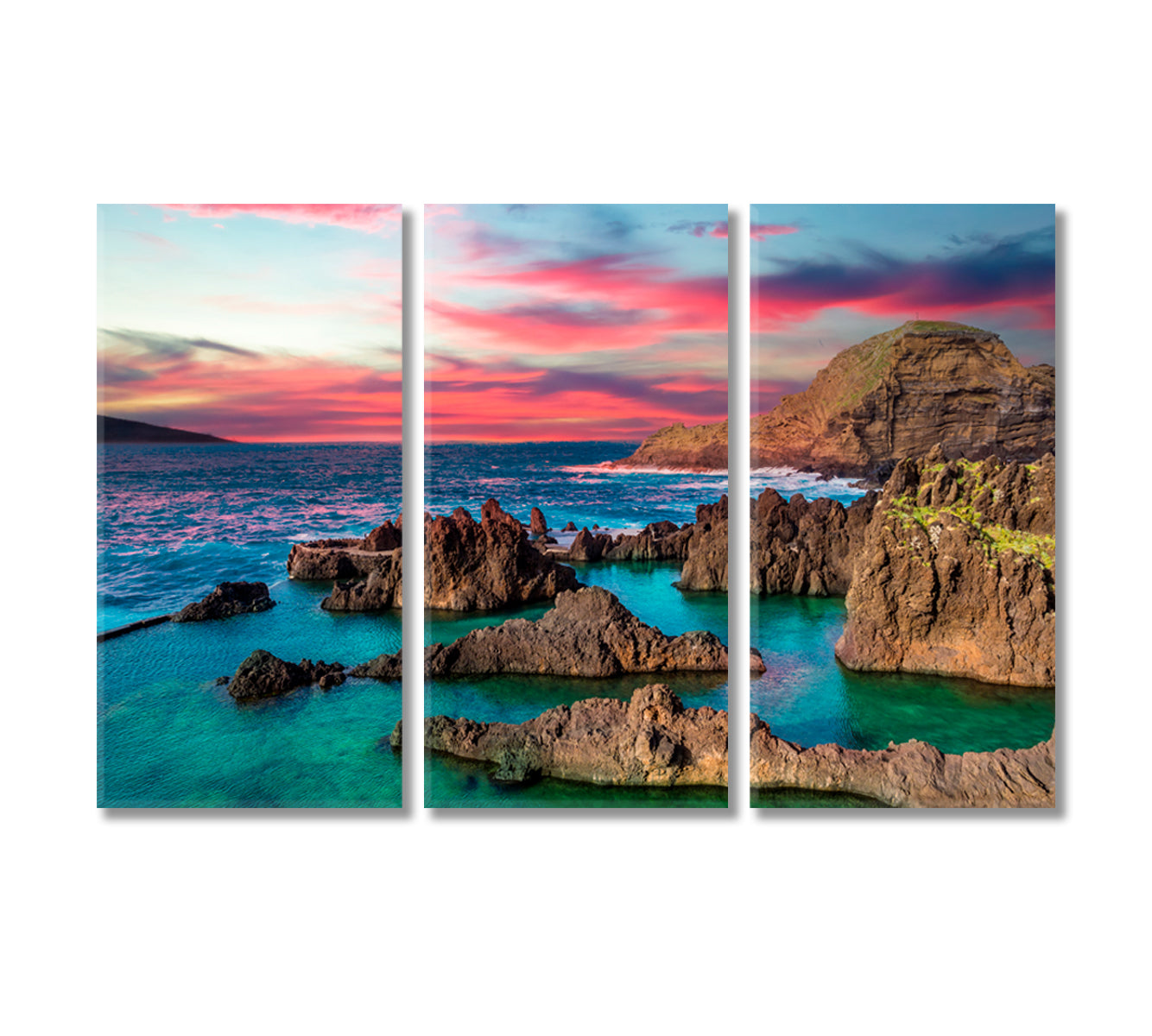 Coast of Madeira Island at Sunset Portugal Canvas Print-Canvas Print-CetArt-3 Panels-36x24 inches-CetArt