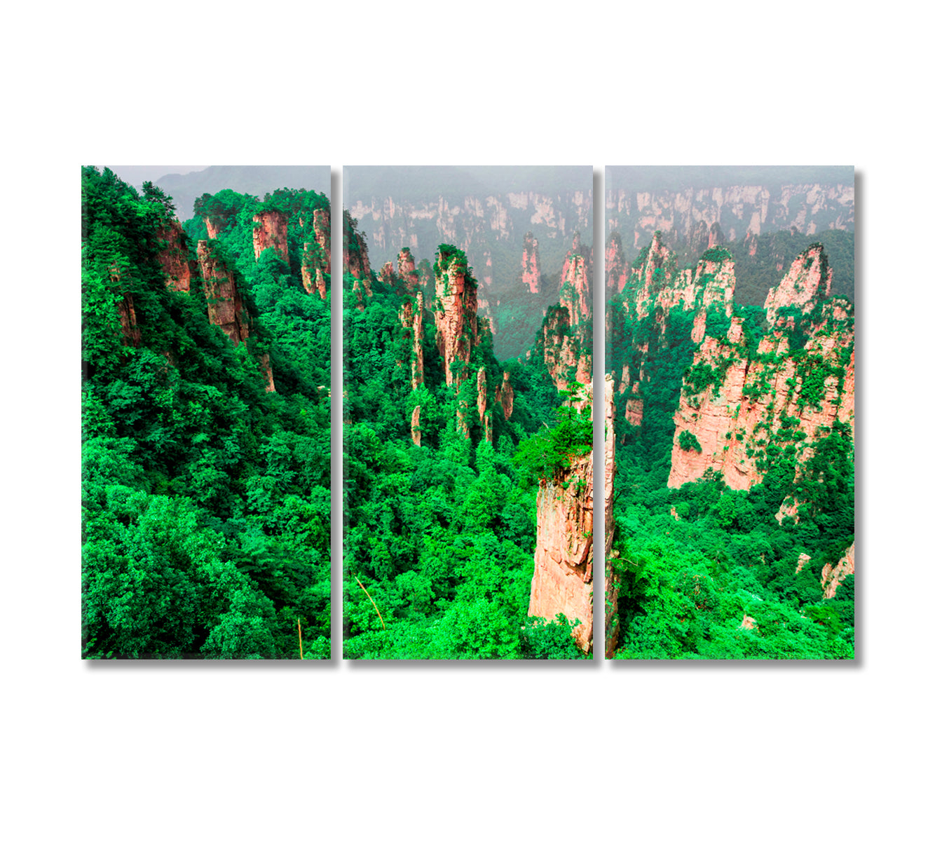 Tianzi Mountain Column Zhangjiajie National Forest Park China Canvas Print-Canvas Print-CetArt-3 Panels-36x24 inches-CetArt