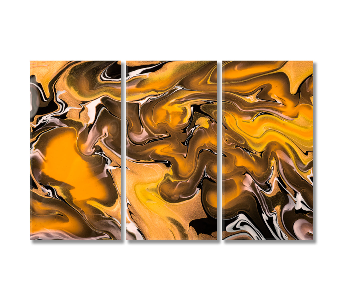 Abstract Brown Marble Wavy Pattern Canvas Print-Canvas Print-CetArt-3 Panels-36x24 inches-CetArt