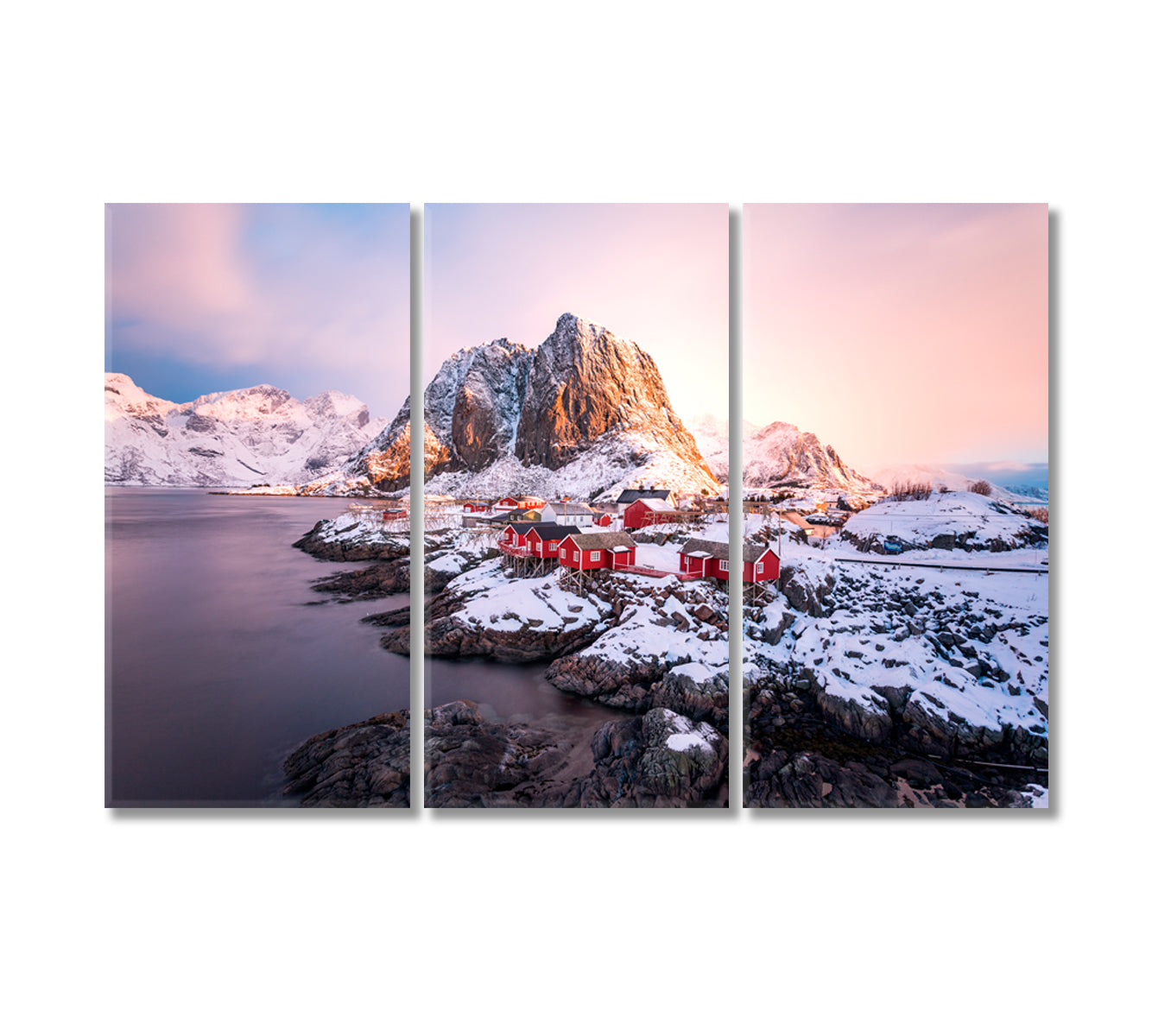 Hamnoy Lofoten Islands Norway Canvas Print-Canvas Print-CetArt-3 Panels-36x24 inches-CetArt