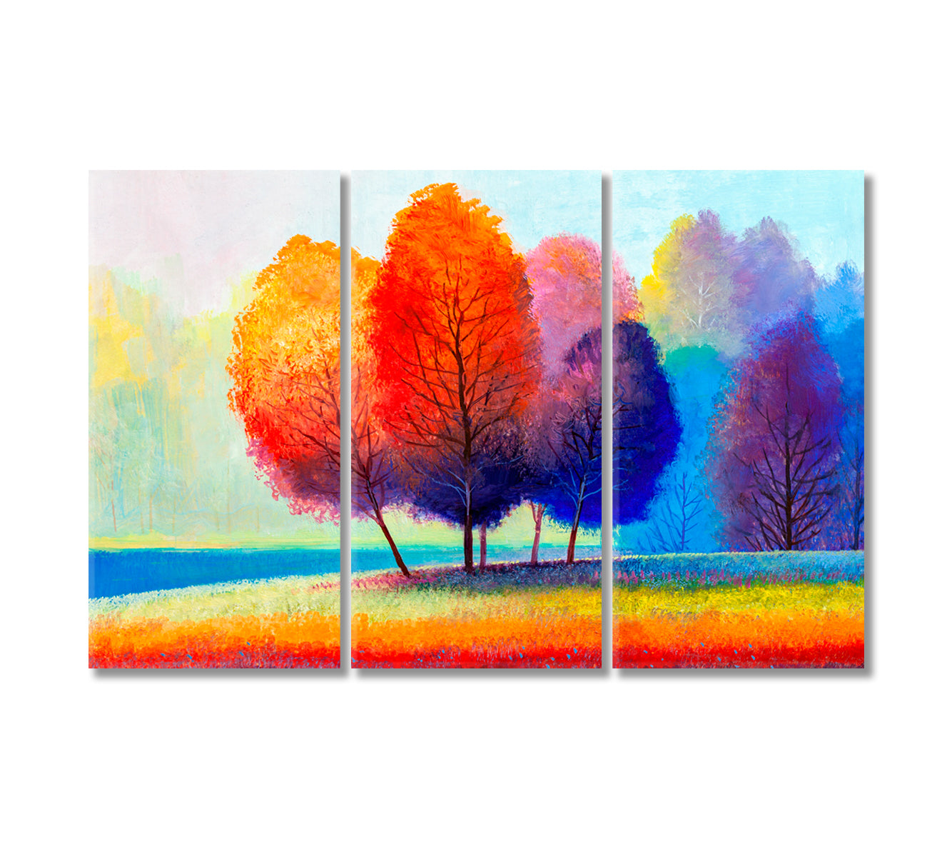 Beautiful Colorful Autumn Forest Canvas Print-Canvas Print-CetArt-3 Panels-36x24 inches-CetArt