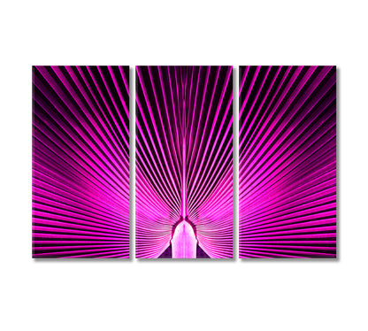 Abstract Purple Palm Leaves Canvas Print-Canvas Print-CetArt-3 Panels-36x24 inches-CetArt