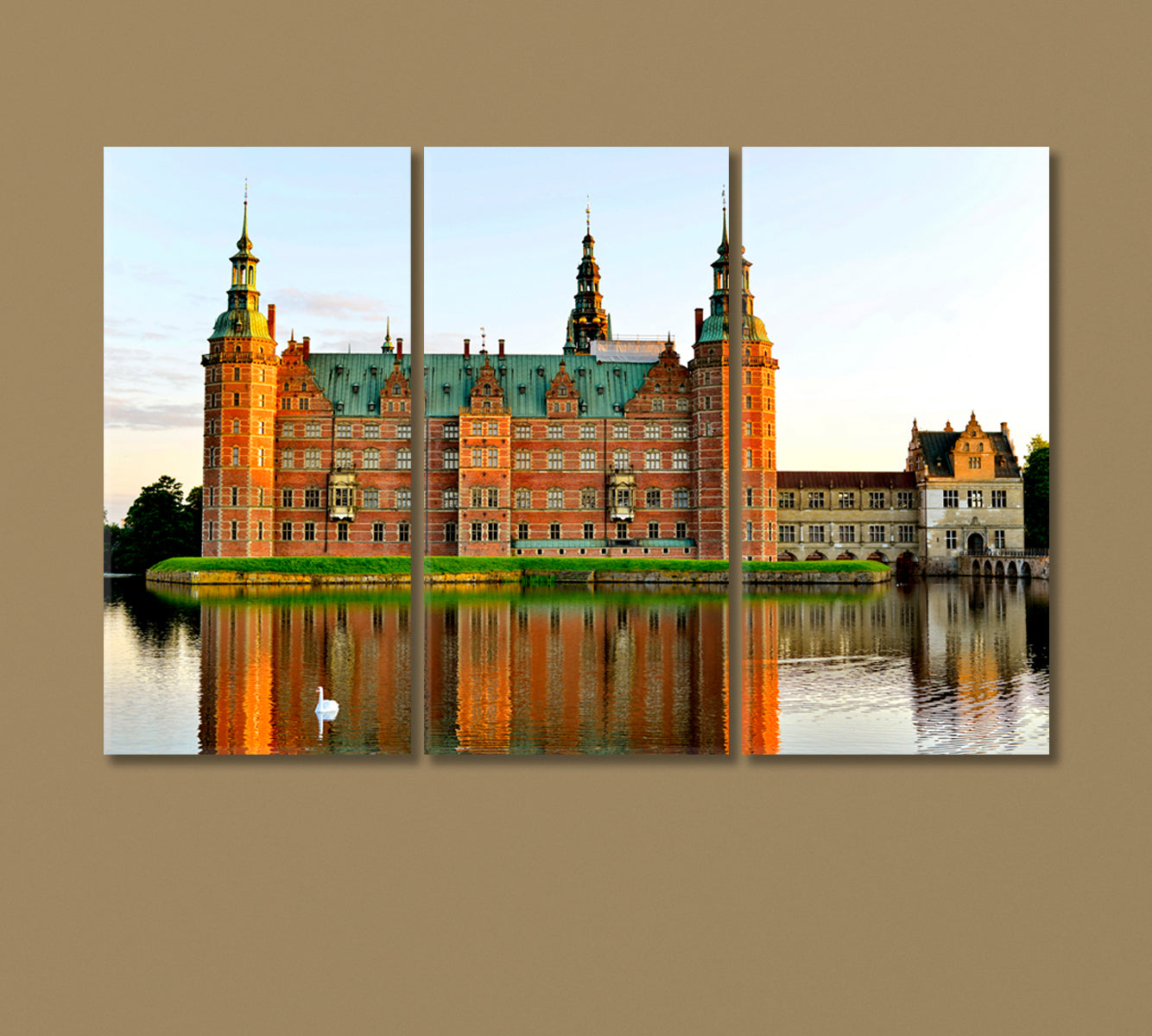 Frederiksborg Castle Denmark Canvas Print-Canvas Print-CetArt-3 Panels-36x24 inches-CetArt