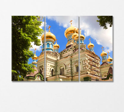 Orthodox Church Kiev Ukraine Canvas Print-Canvas Print-CetArt-3 Panels-36x24 inches-CetArt